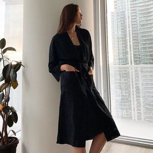 ARITZIA Wilfred Durante Check Jacket Long Jacquard Kimono - Size Large